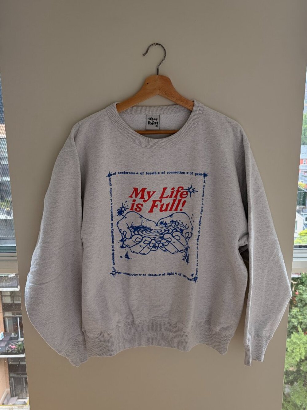 OKAY TO REST Crew Neck Sweatshirt, Size M